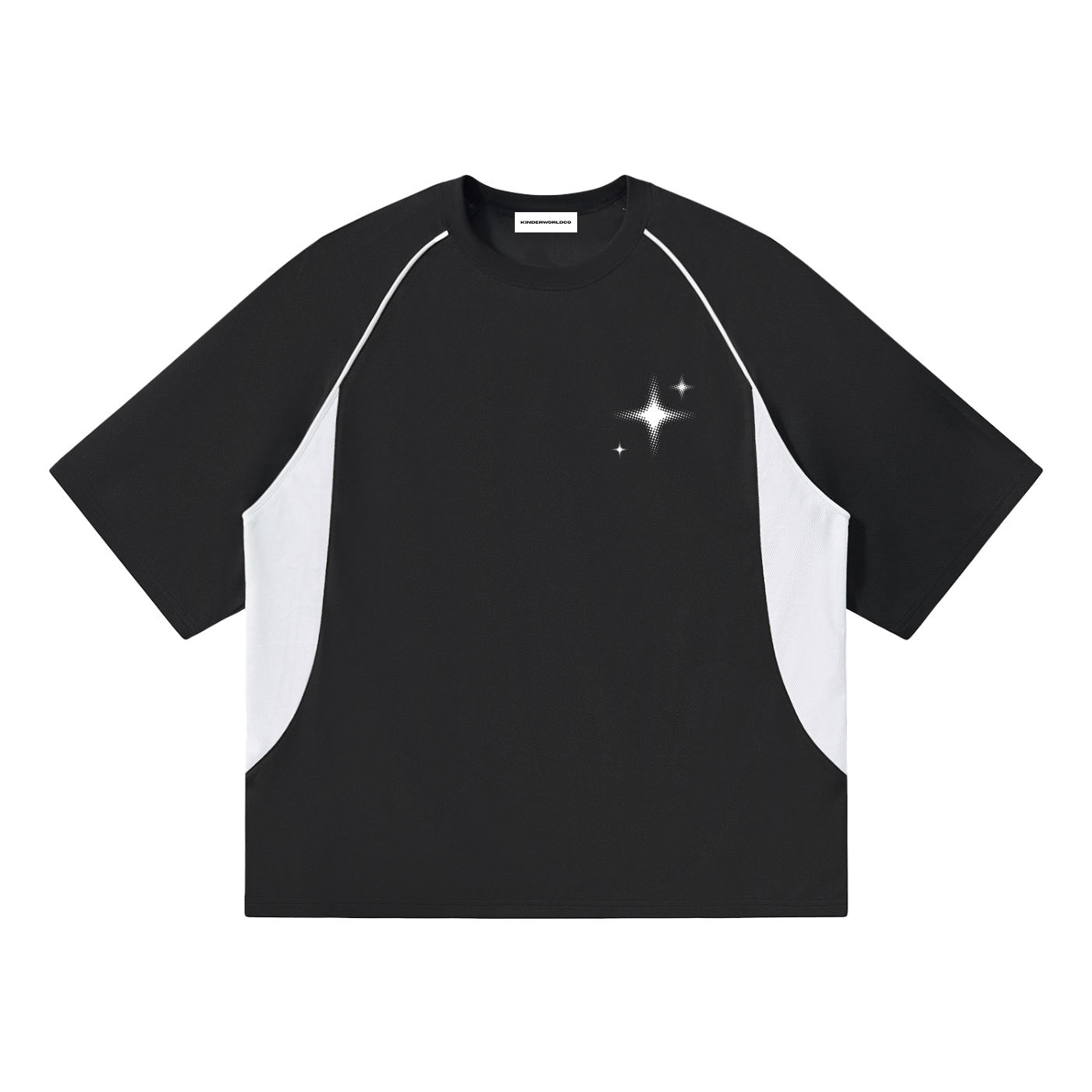 Contrast Piping Panel Raglan T-Shirt