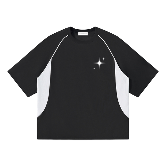 Contrast Piping Panel Raglan T-Shirt