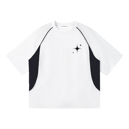 Contrast Piping Panel Raglan T-Shirt
