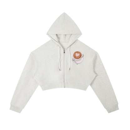 Essential Cropped Zip-Up Hoodie