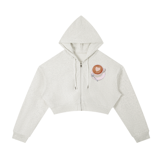 Essential Cropped Zip-Up Hoodie